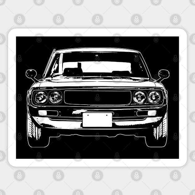 White 1975 Skyline Kenmeri Sketch Art Magnet by DemangDesign